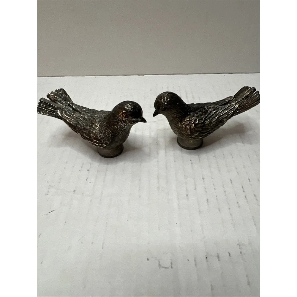 Vintage MCM Pewter Birds Salt & Pepper Shakers
